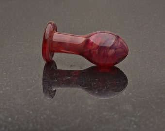 Glass Butt Plug - Medium - Violet Carnelian Marble - Body-Safe Glass Sex Toy / Anal Plug - Glass Toy by Simply Elegant Glass