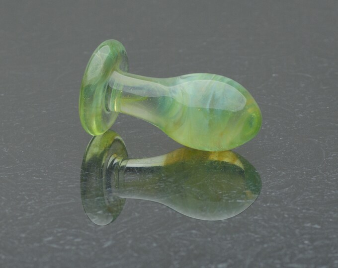 Glass Butt Plug - Small - Glittering Breeze - Luxury Sex Toy / Beautifully Colored Glass Sex Toy / Anal Plug by Simply Elegant Glass