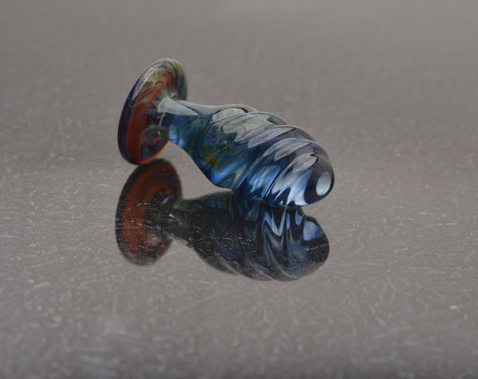 Glass Anal Plug - Small - Ocean's Sapphire - Butt Plug, Sex Toy Dialator Functional Erotic Art by Simply Elegant Glass