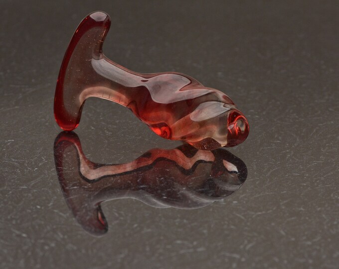 Glass Butt Plug - Small - Scarlet Ruby Twist - Luxury Sex Toy / Beautifully Colored Glass Sex Toy / Anal Plug by Simply Elegant Glass