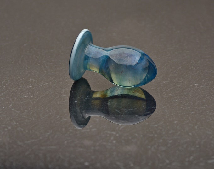 Glass Butt Plug - Medium - Light Clouded Sparkle - Luxury Sex Toy / On Sale by Simply Elegant Glass