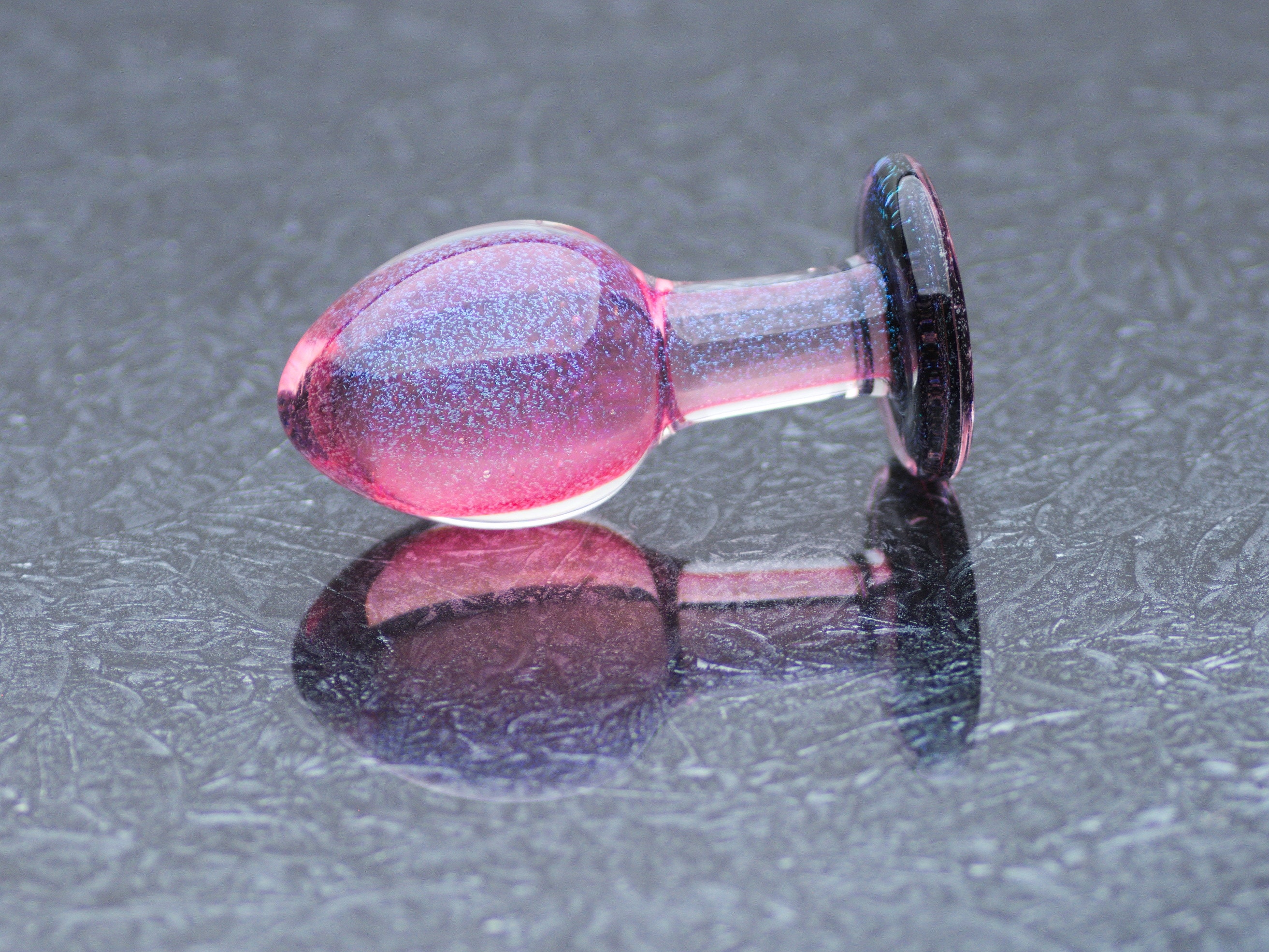 Glass Anal Plug Extra Small Pink Razzle Eclipse
