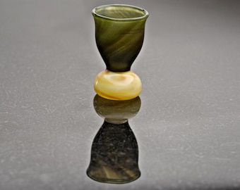 Hand Blown Art Shot Glass, Spirit Drinking Glass, Glass Vessel by Simply Elegant Glass - "Golden Stardust"