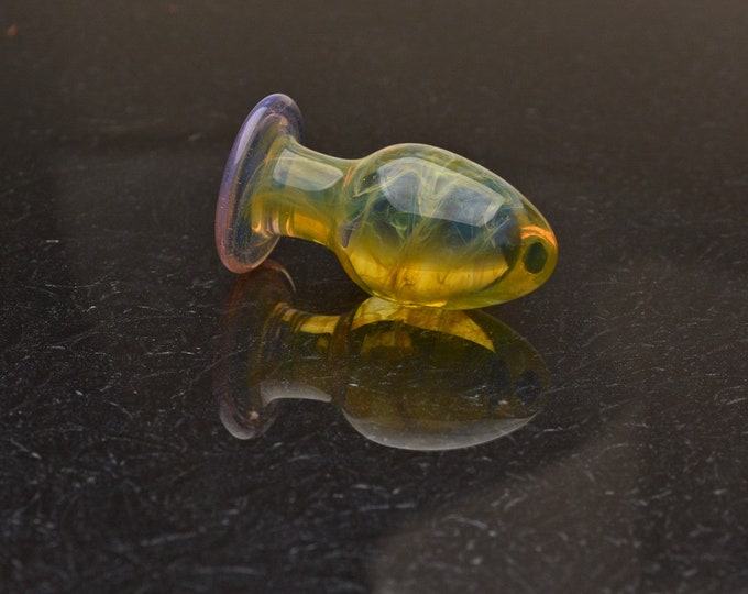 Glass Butt Plug - Medium - "Sunkissed" - Luxury Sex Toy/ Beautifully Colored Glass Sex Toy / Anal Plug by Simply Elegant Glass