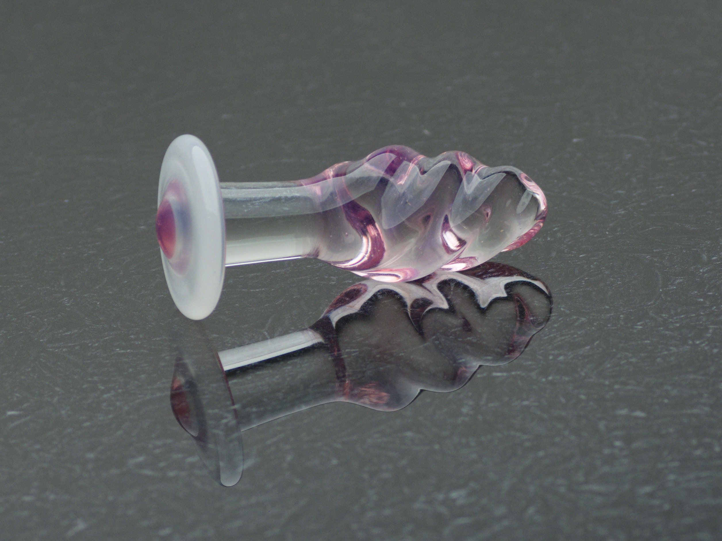 Glass Butt Plug - Small - Pretty Pink Twist - Luxury Sex Toy for Him/Her