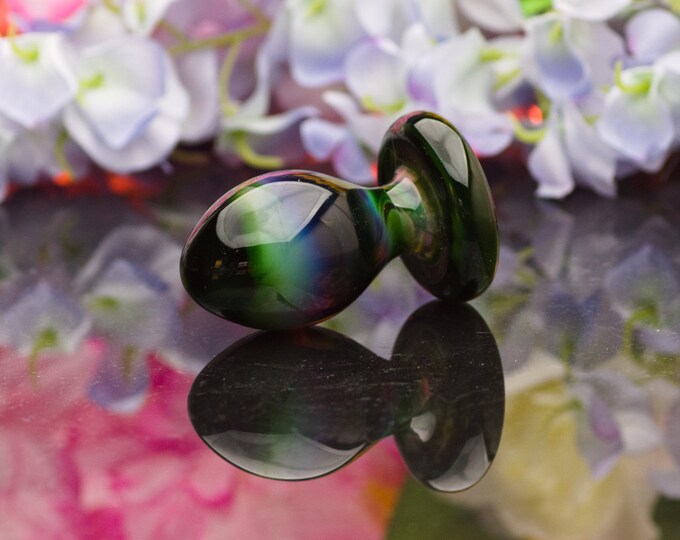 Glass Anal Plug  - Aurora Borealis - Size Small - Erotic Art by Simply Elegant Glass