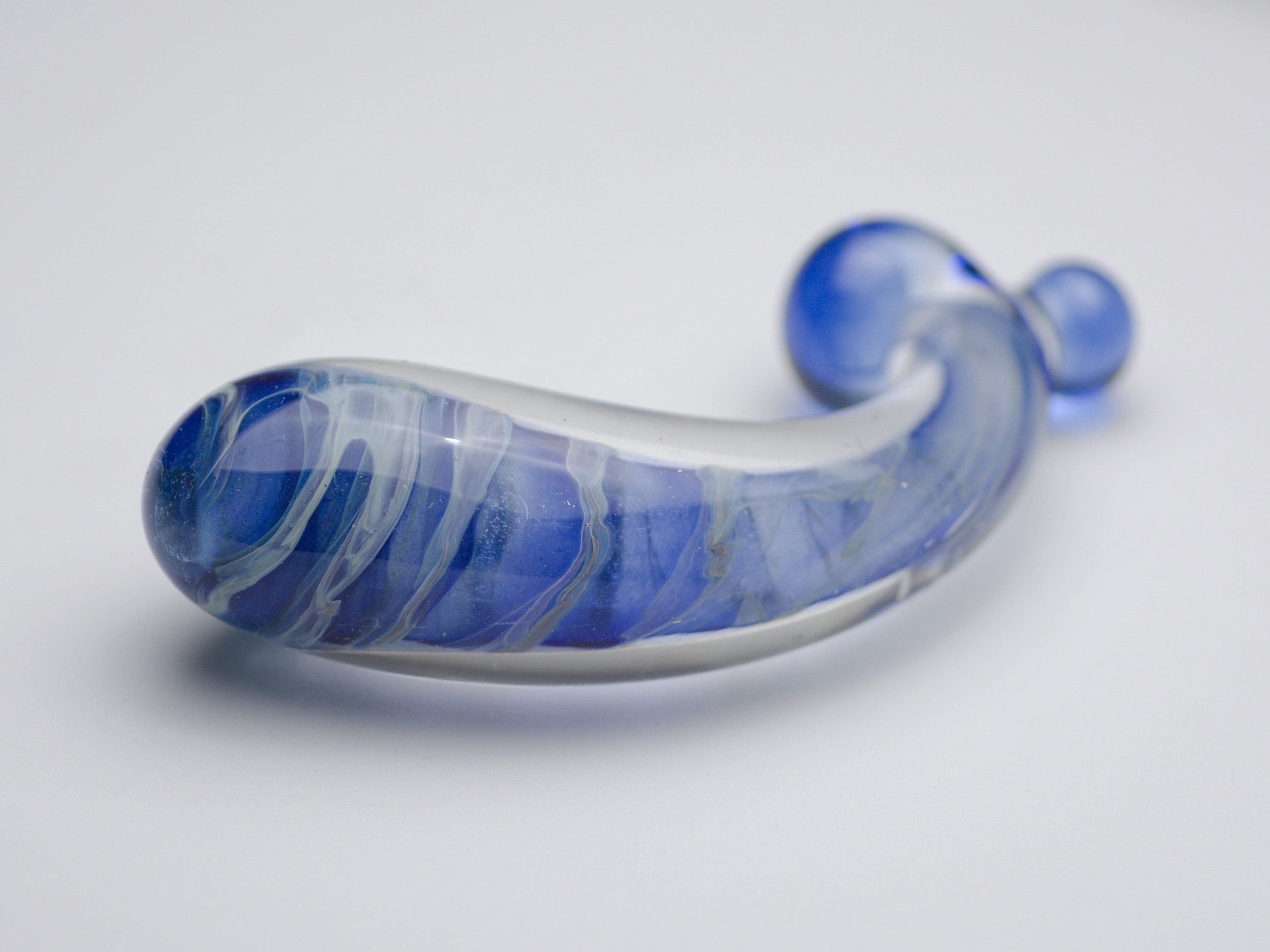 Glass Prostate Massager Medium Ocean Blue