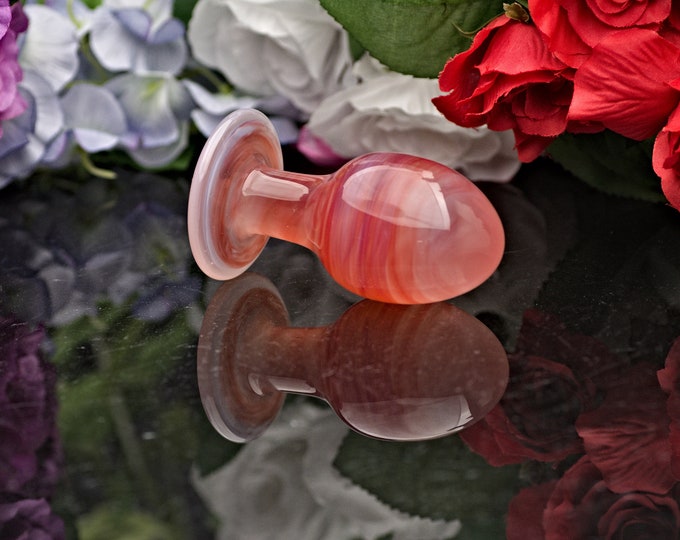 Glass Anal Plug - Medium - Crimson Daze - Butt Plug, Sex Toy Dialator Functional Erotic Art by Simply Elegant Glass