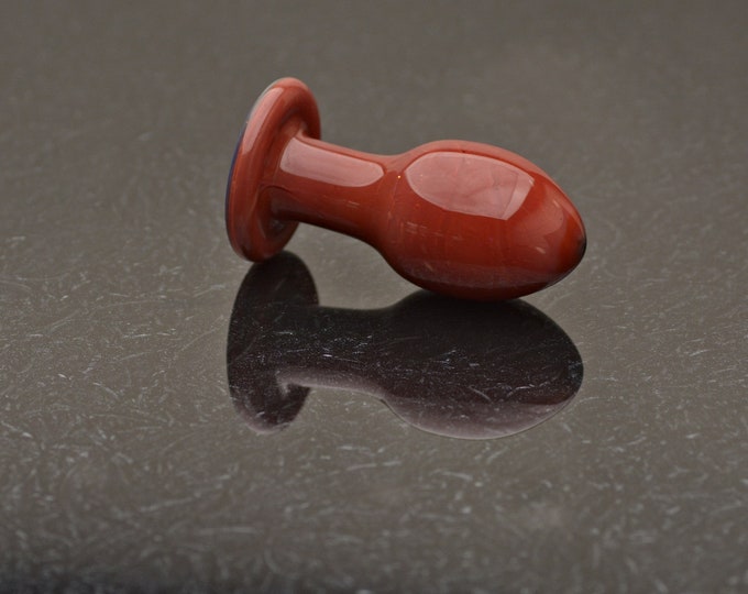 Glass Butt Plug - Medium - Orange Carnelian - Luxury Sex Toy / Beautifully Colored Glass Sex Toy / Anal Plug by Simply Elegant Glass