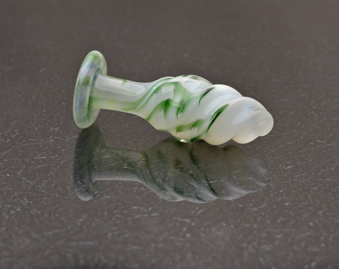 Glass Butt Plug - Medium - Springtime Meadow Twist - Luxury Sex Toy / Beautifully Colored Glass Sex Toy / Anal Plug by Simply Elegant Glass