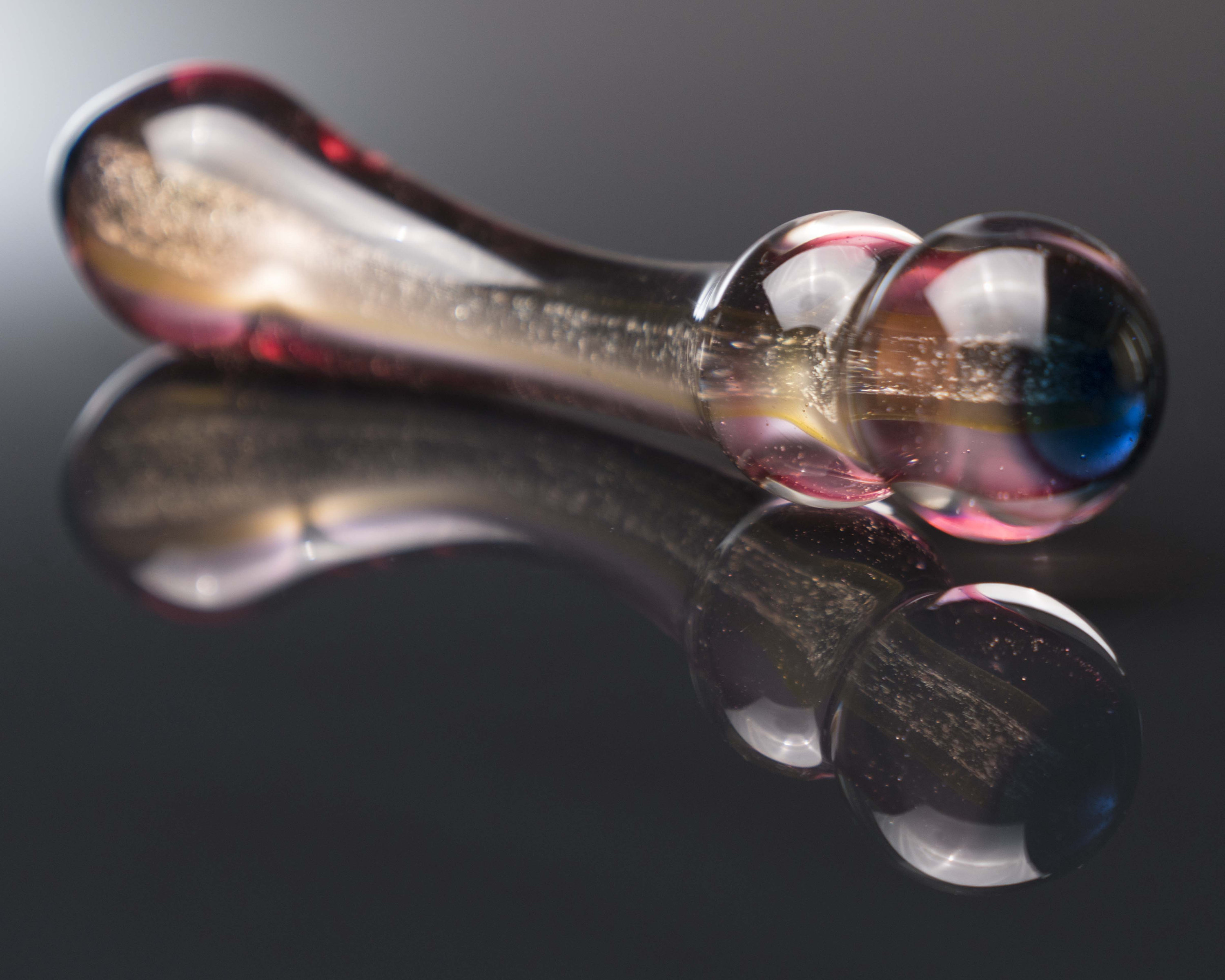 Glass Dildo Pink Sparkle 