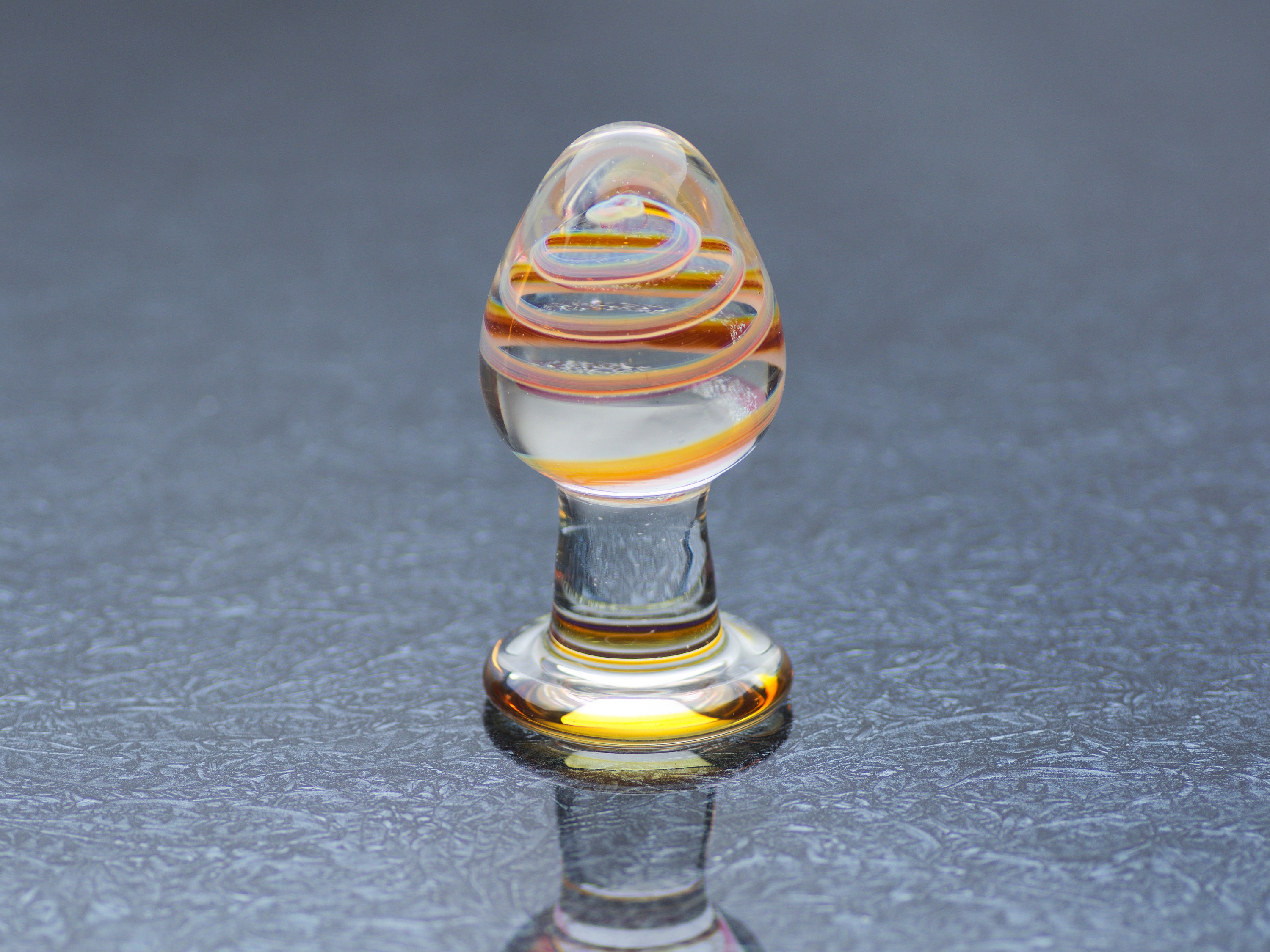 Glass Anal Plug XL Grapefruit Twist