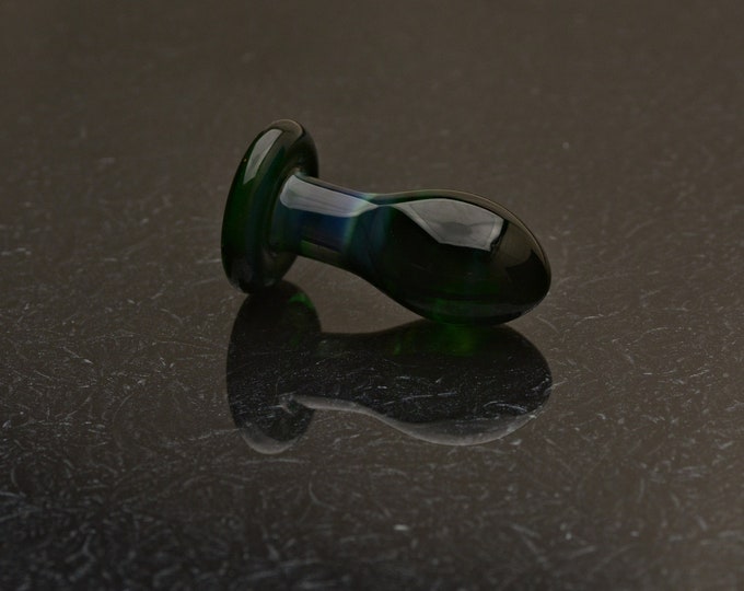 Glass Butt Plug - Extra Small - Deep Emerald Green - Luxury Sex Toy/ Beautifully Colored Glass Sex Toy / Anal Plug by Simply Elegant Glass
