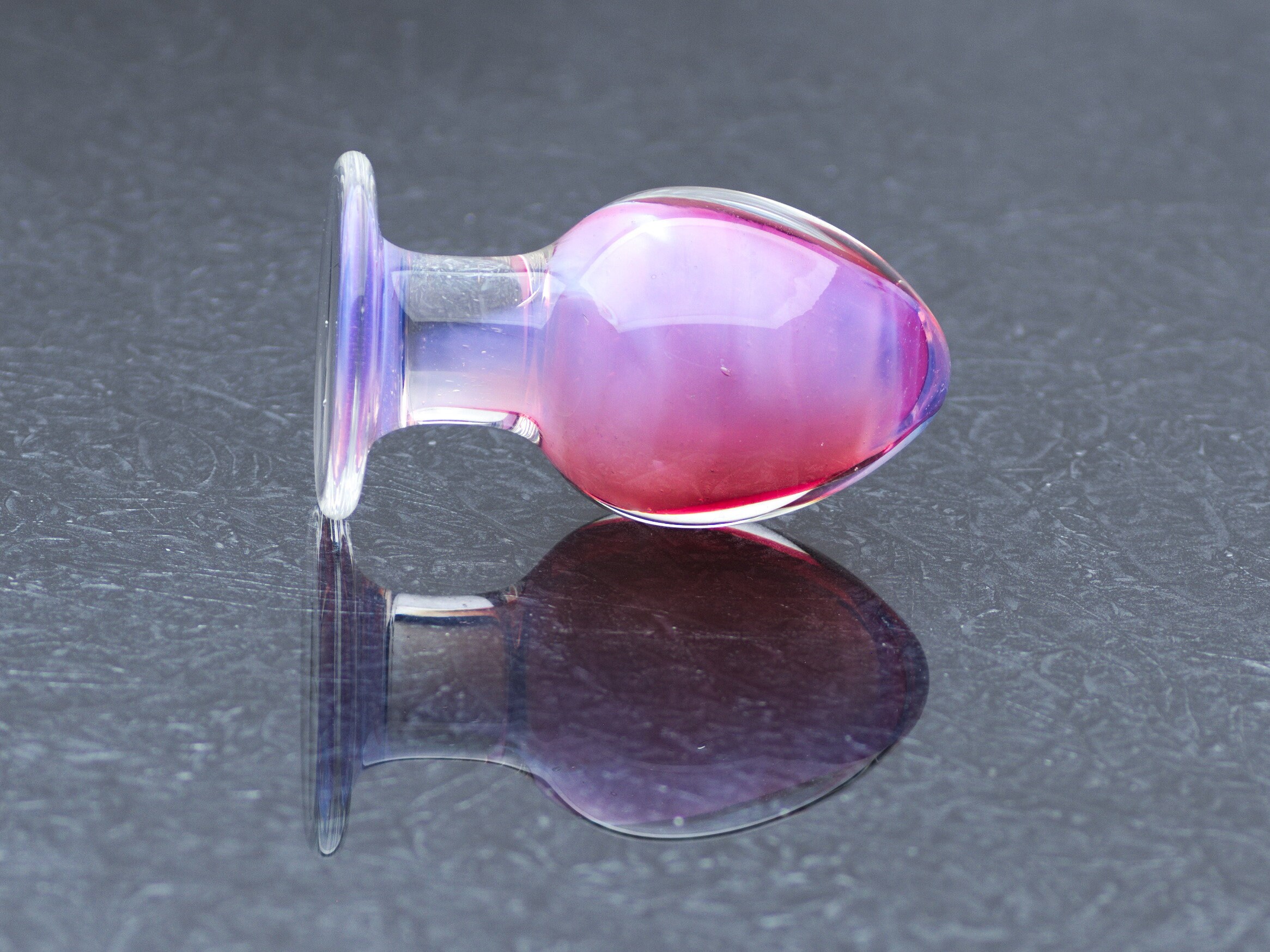 Glass Anal Plug Large Fuchsia