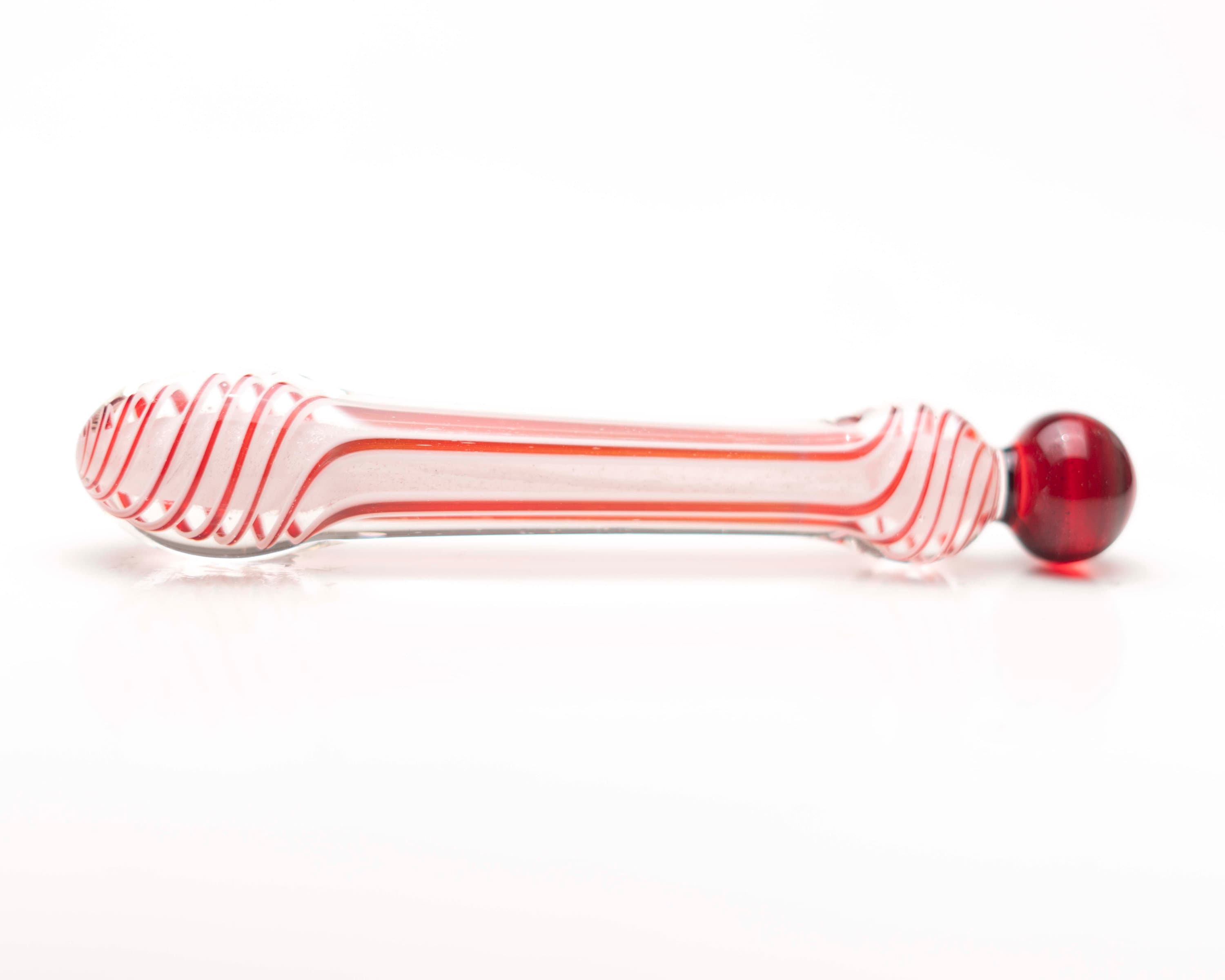 Glass Dildo Candy Cane Dildo