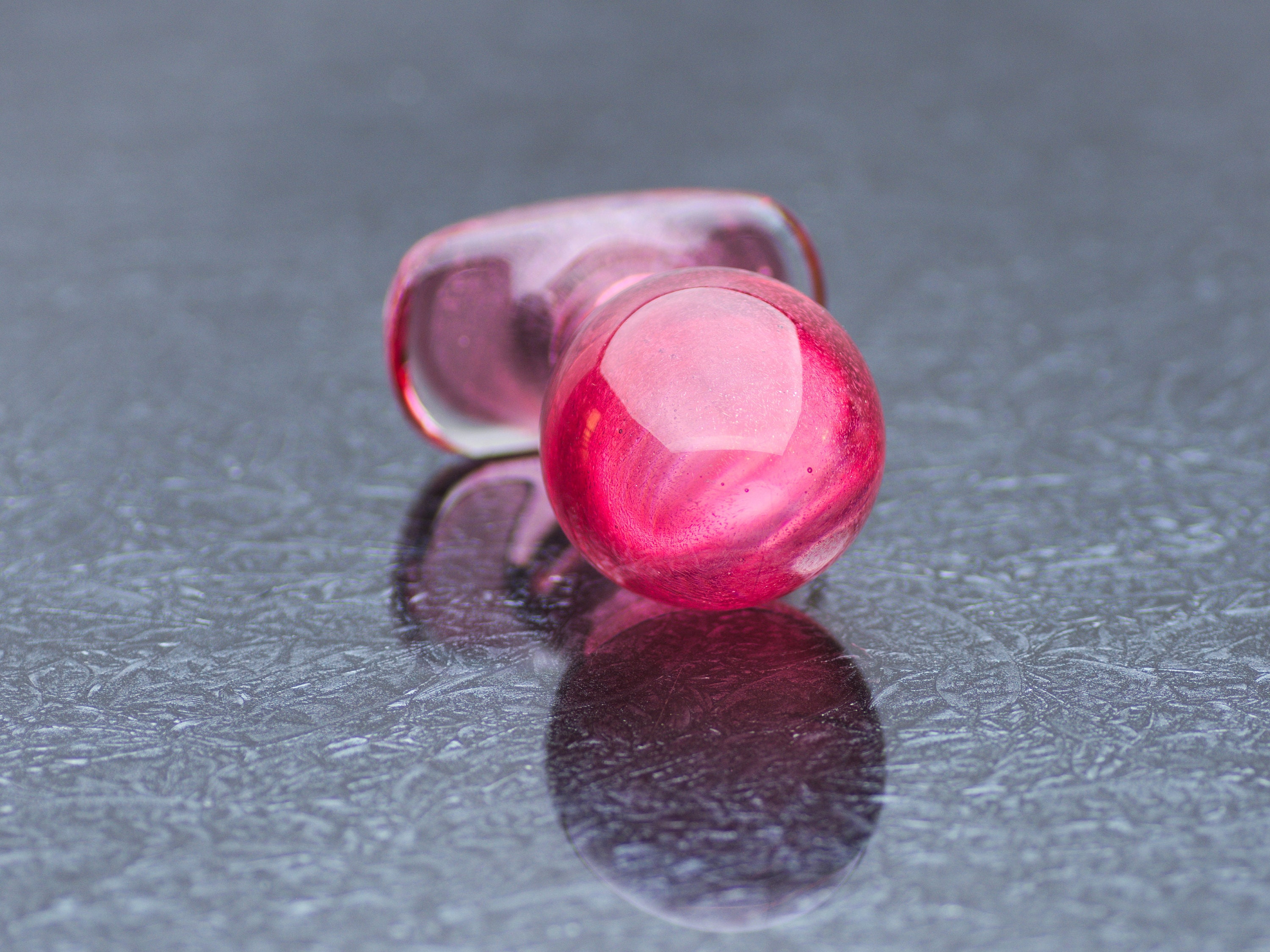Glass Anal Plug Large Popping Pink