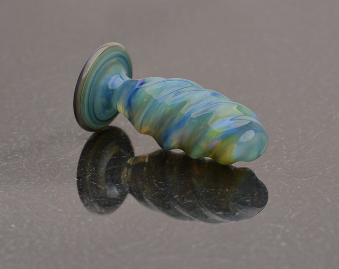 Glass Anal Plug - Small - Martian Skies - Butt Plug, Sex Toy Dialator Functional Erotic Art by Simply Elegant Glass