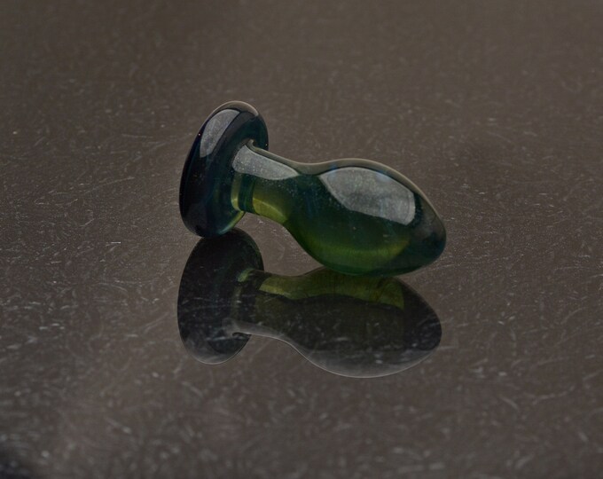 Glass Butt Plug - Extra Small - Sparkling Spirulina - Luxury Sex Toy for Him/Her - Glass Sex Toy / Anal Plug by Simply Elegant Glass