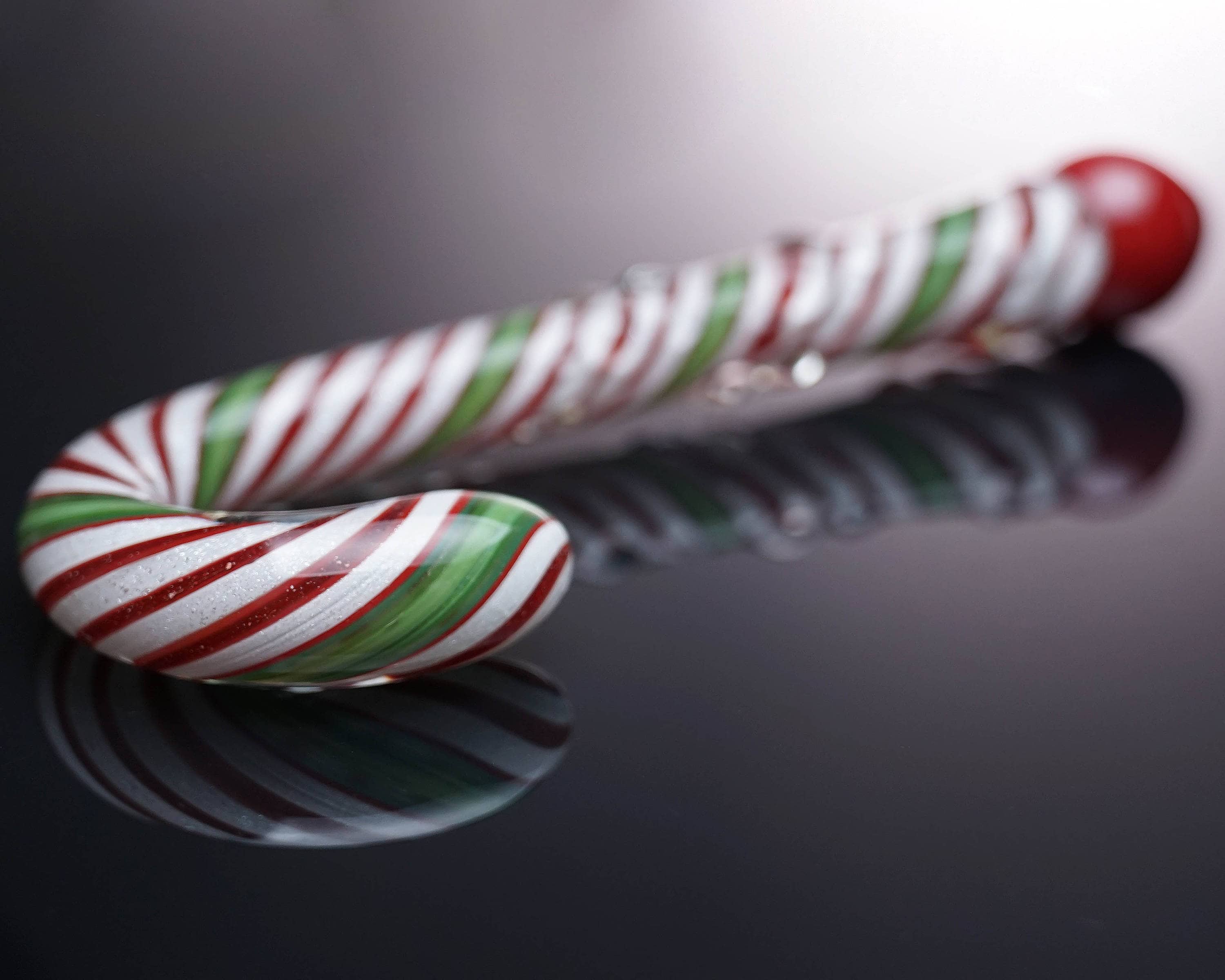 Glass Dildo Large Candy Cane