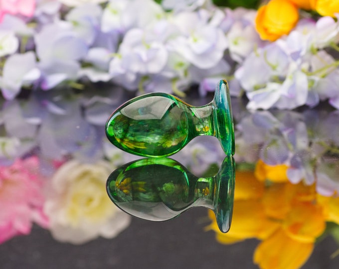 Glass Anal Plug  - Emerald Dreamcatcher - Size Medium - Erotic Art by Simply Elegant Glass