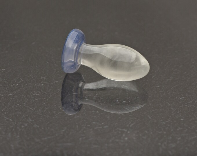Glass Butt Plug - Small - Icy - Luxury Sex Toy / Beautifully Colored Glass Sex Toy / Anal Plug by Simply Elegant Glass