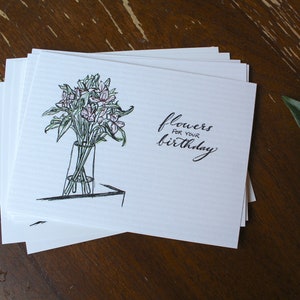 Flores para o seu cartão postal de aniversário (pacote com 5)