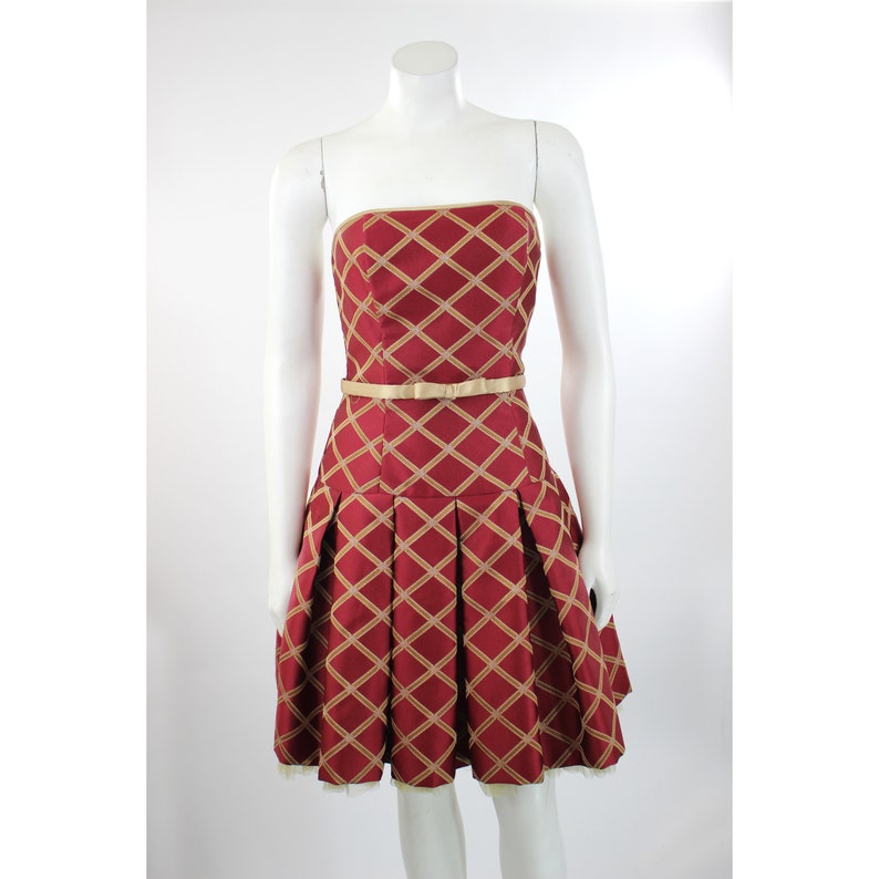 Jessica McClintock Red Strapless Dress