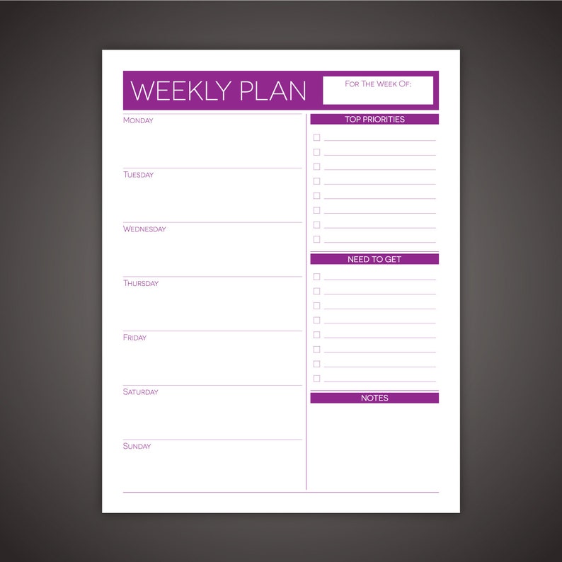 Printable Daily Weekly Monthly Planner Set Editable To Do Etsy