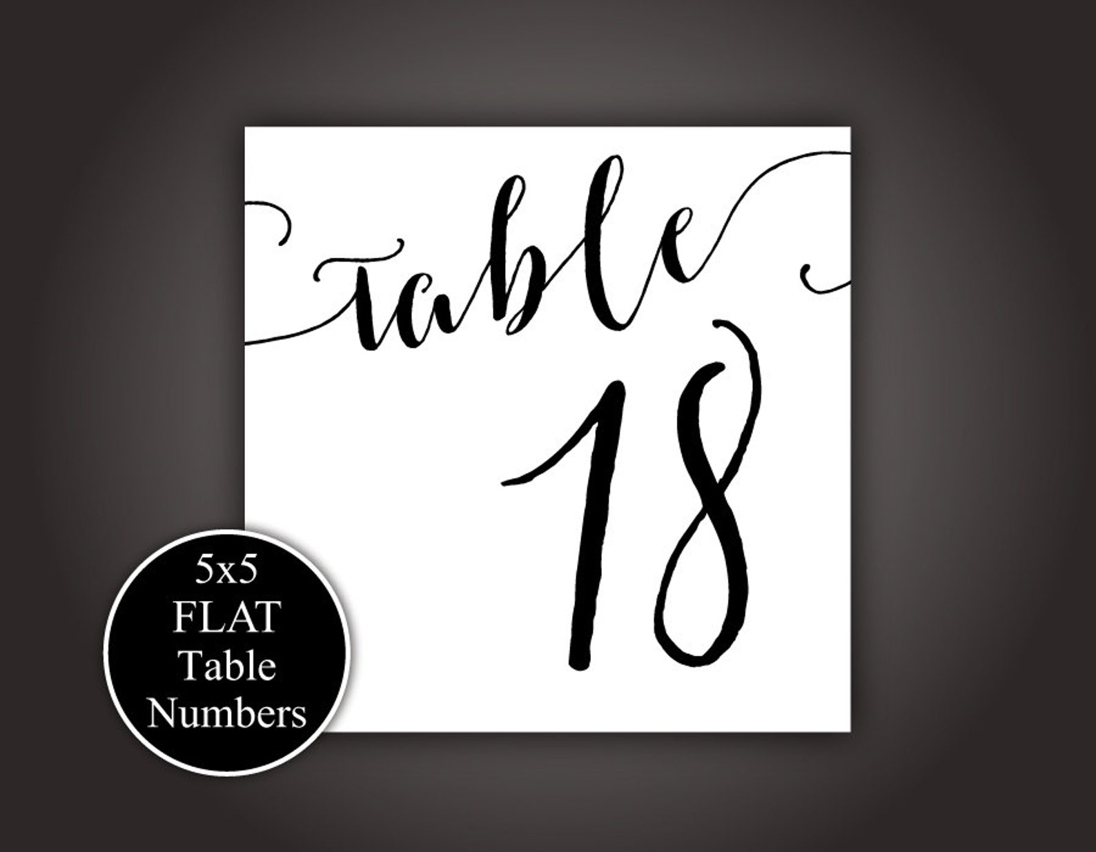 printable table numbers 1 20 5 x 5 flat table cards etsy