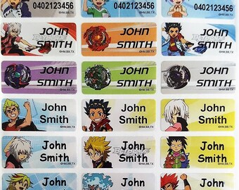 48/96 Bayblade Personalised Name Label Sticker Dishwasher Safe Labels (30*13mm)