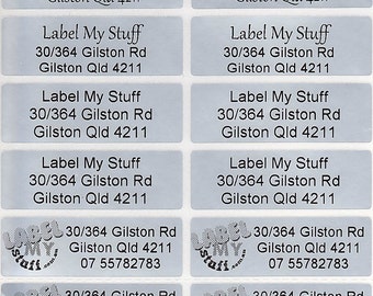 200 Light Silver Personalised Name / Address Labels - Large (46*15mm) Labels