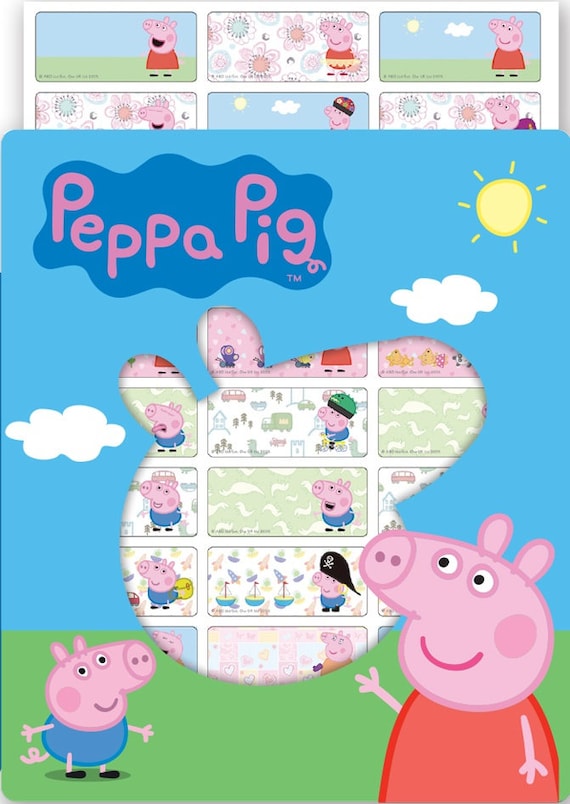 48/ 96 Peppa Pig Etiqueta de nombre personalizado Peppa Stickers