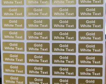 132 + 28 FREE Gold Personalised Name Label Stickers (White Text) - Pencil 22*09mm Dishwasher Safe Labels