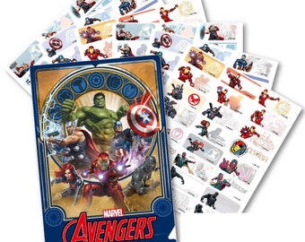 48/96 The Avengers Personalised Name Label Sticker Dishwasher Safe Labels (30*13mm)