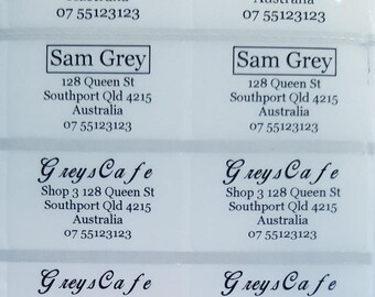 Transparent Personalised Name / Address Label Stickers- XL (45*25mm) Dishwasher Safe Labels QTY 56 or 200