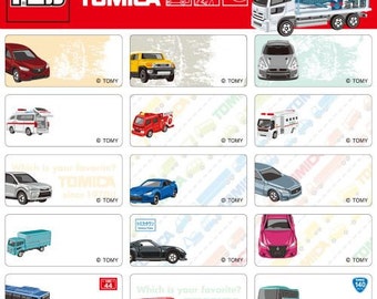 48/96 Tomica Personalised Name Label Stickers -  Medium (30*13mm) Dishwasher Safe