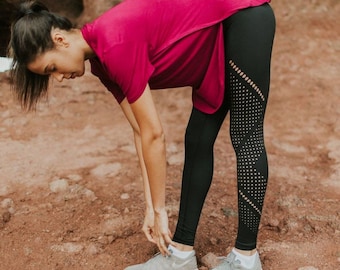 Black Laser Cut Leggings