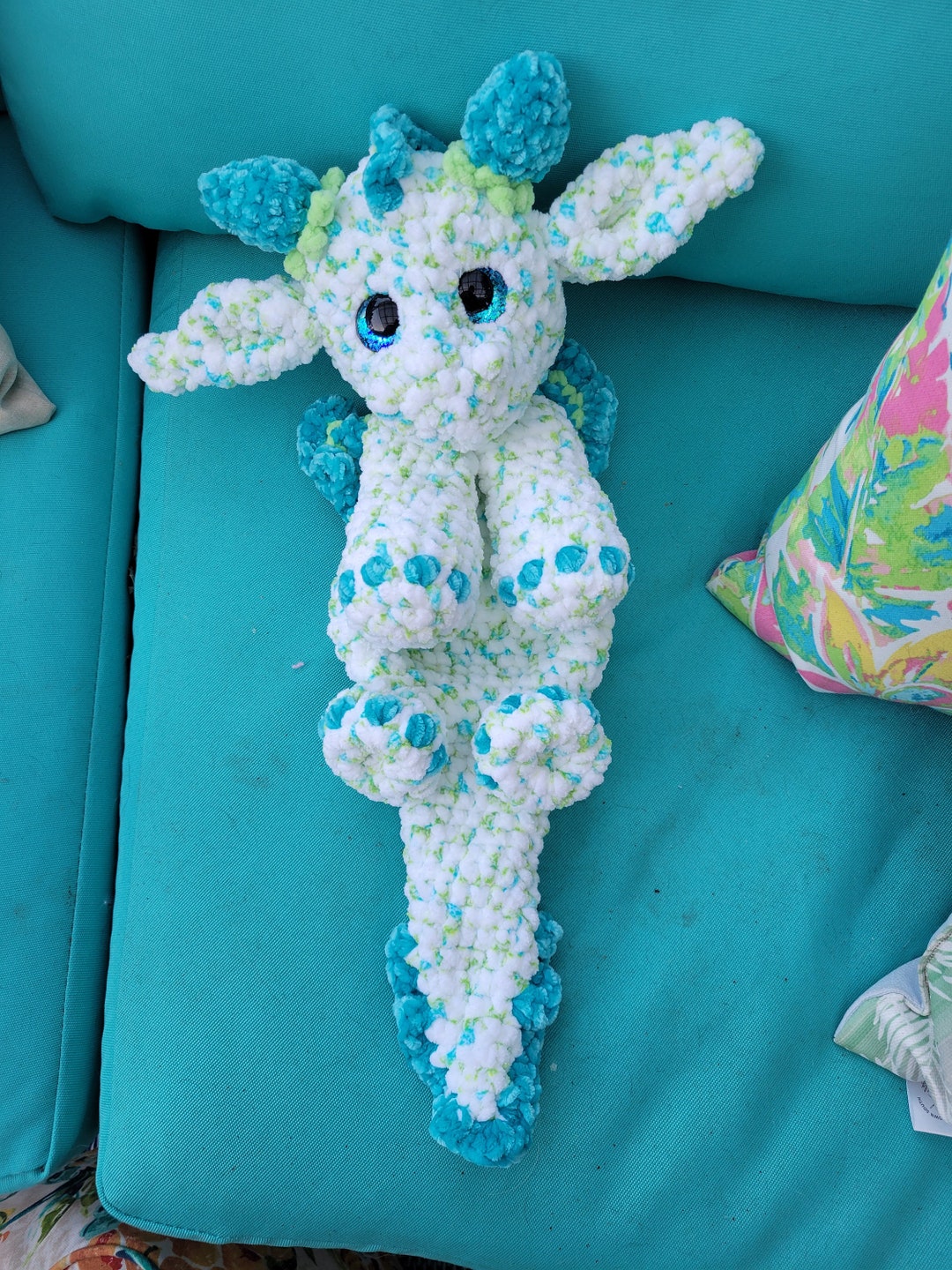 Blue Raspberry Dragon Lovey / Stuffy - Etsy