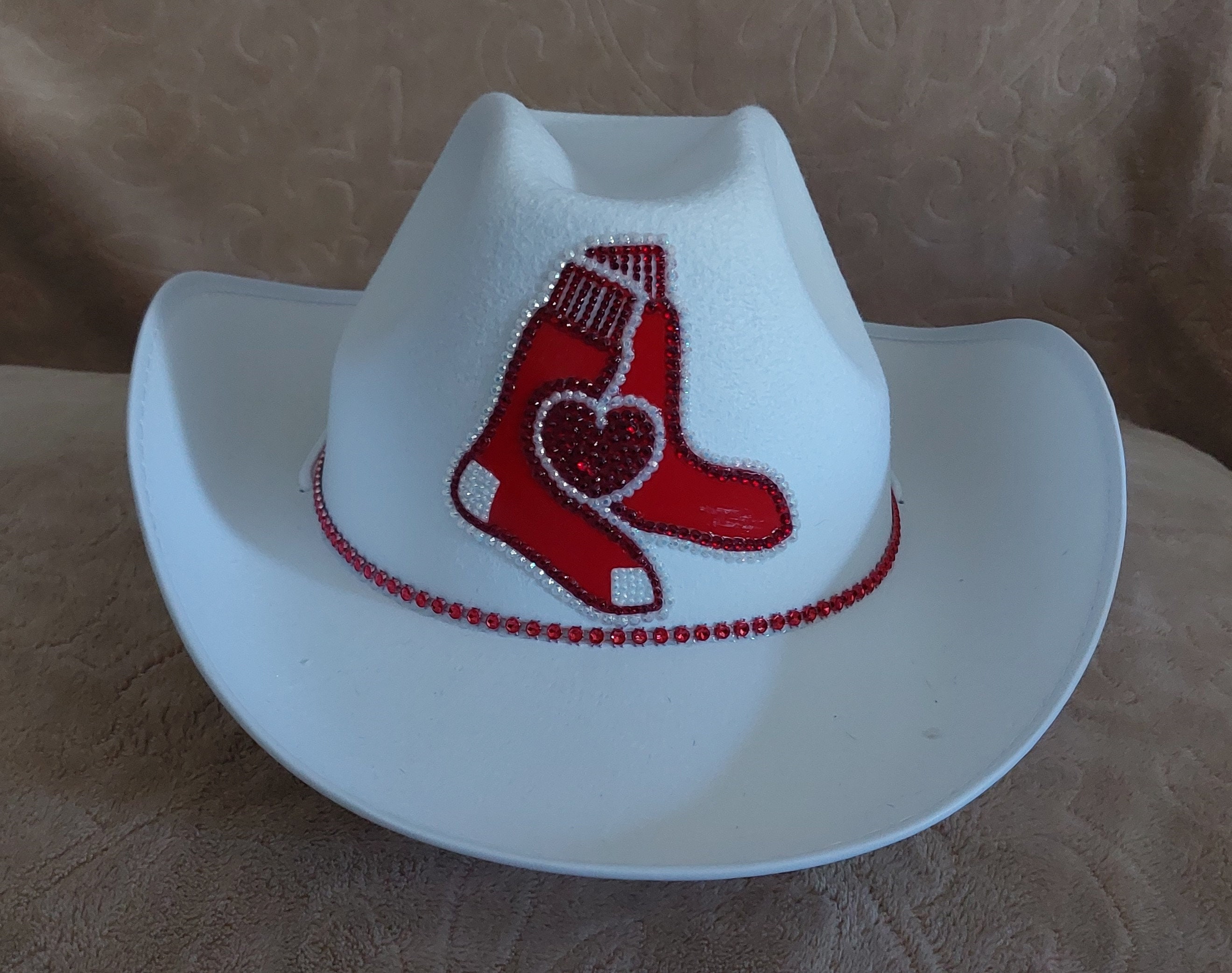 MLB RED SOX Sparkle and Bling Cowboy Hat Etsy