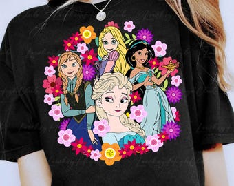Disney Spring Event Princess Shirt, Flower And Garden Festival 2026 Shirt, Epcot Princess Floral Shirt, Anna Elsa Rapunzel Jasmine, MYA512