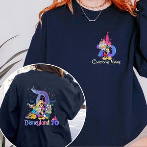 Customized Mickey 70 Years Magic 2 Sided Sweatshirt, Mickey Co Disneyland 70 Years Shirt, Epcot Vacation 2025 Shirt, WDW Family Shirt,NVA627