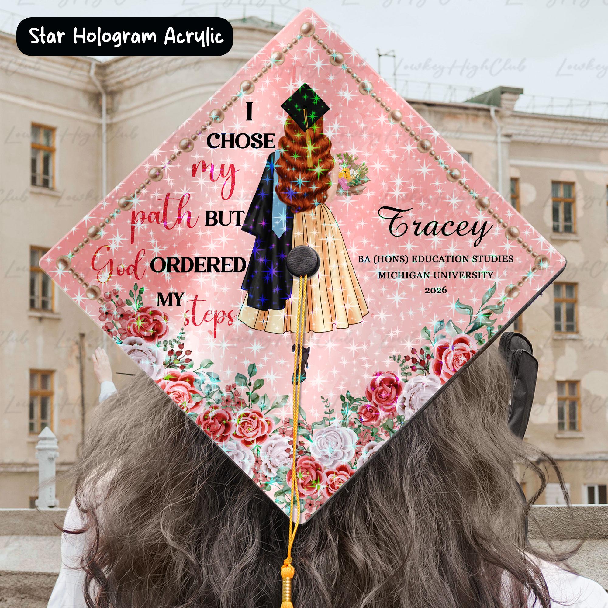 Religious Graduations Display Religious Custom Graduation Cap Topper, Class of 2026, God Ordered My ...