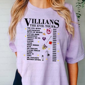 Disney Villians Evil Tour Shirt, WDW Bad Witches Club Shirt, Villains Disneyland Halloween Shirt, Maleficent Evil Queen Ursula Cruella Hades