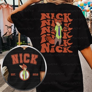 Nick Wilde Zootopia Disney 2 Sided Shirt, Zootopia Nick Shirt, Zootopia Characters Groups Tee, Nick & Judy, Hustle Sweetheart Shirt, MYA256