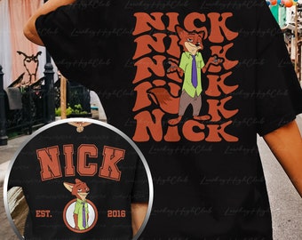 Nick Wilde Zootopia Disney 2 Sided Shirt, Zootopia Nick Shirt, Zootopia Characters Groups Tee, Nick & Judy, Hustle Sweetheart Shirt, MYA256