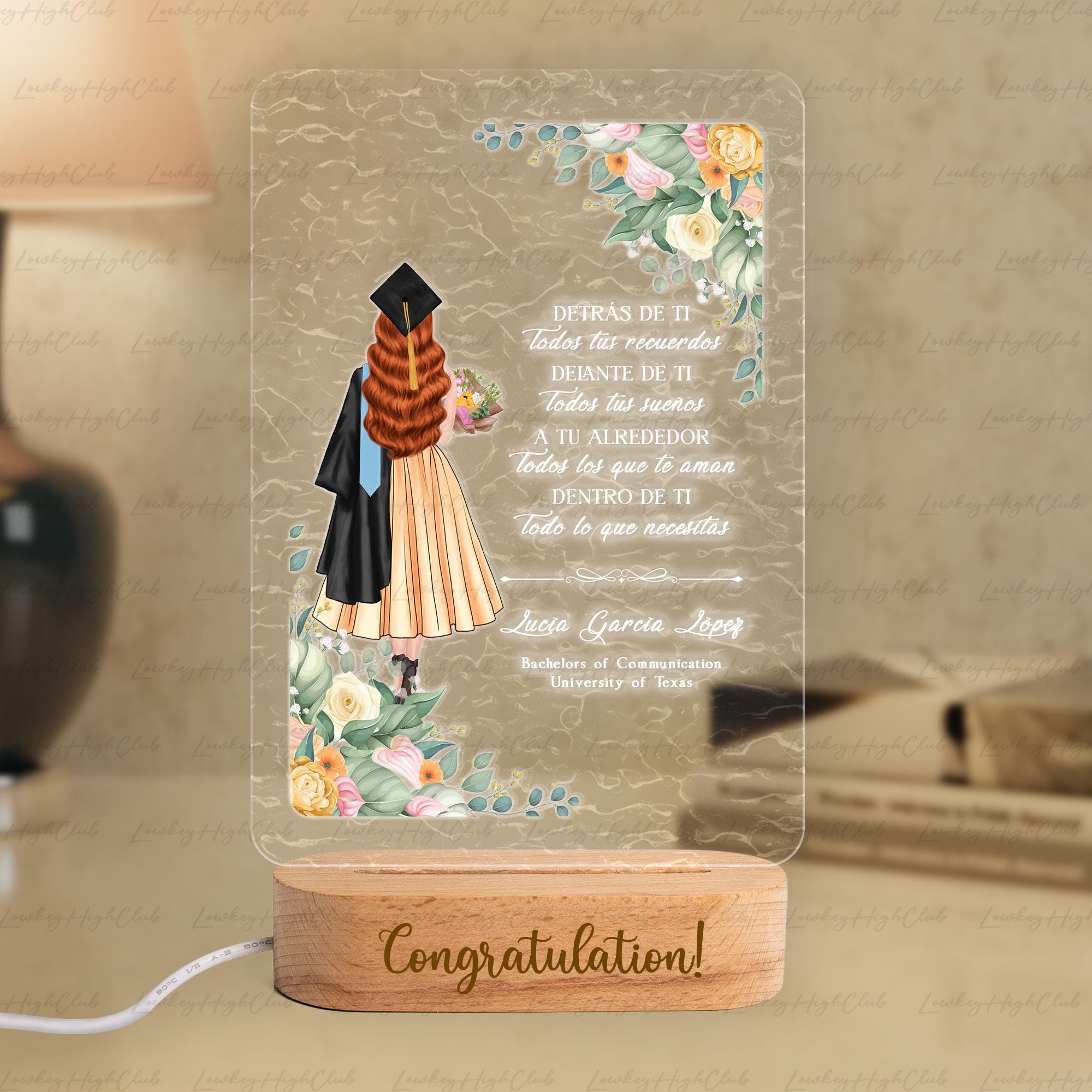 Custom Graduation Photo Frame Night Light, Personalized Graduation Lamp ...