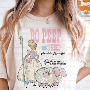 Bo Peep and Sheep Toy Story Shirt, Toy Story Charactres Group, Retro Bo Beep & Sheep Advertisement Shirt, Toy Story 4,Birthday Toy Story Tee image 1