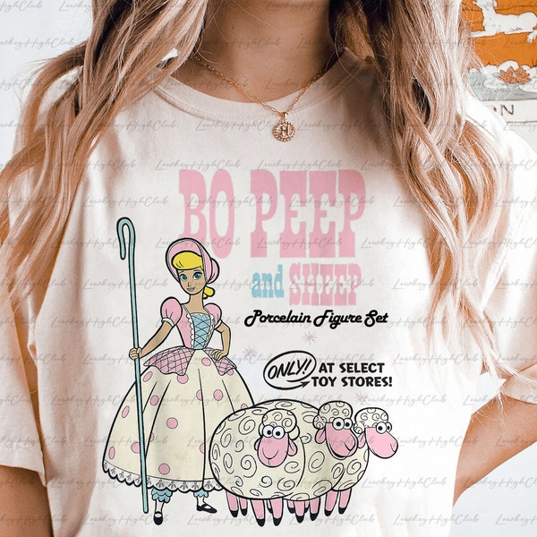 Bo Peep and Sheep Toy Story Shirt, Toy Story Charactres Group, Retro Bo Beep & Sheep Advertisement Shirt, Toy Story 4,Birthday Toy Story Tee