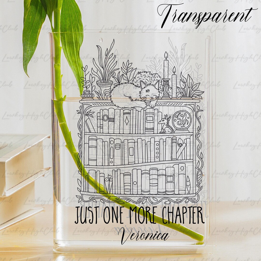 Personalized Book Vase Acrylic, Bookshelf Library Vase, Custom Book ...