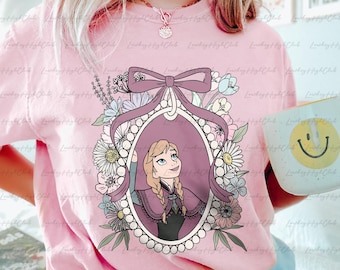 Frozen Anna Floral Wreath Shirt, Princess Anna Ribbon Bow Shirt, Anna Elsa Belle Merida Cinderella, Hollywood Studio Feminist Shirt, NVA365